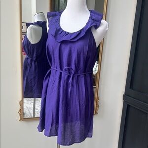 Liz Lange for Target Purple Ruffle Sleeveless Maternity Top